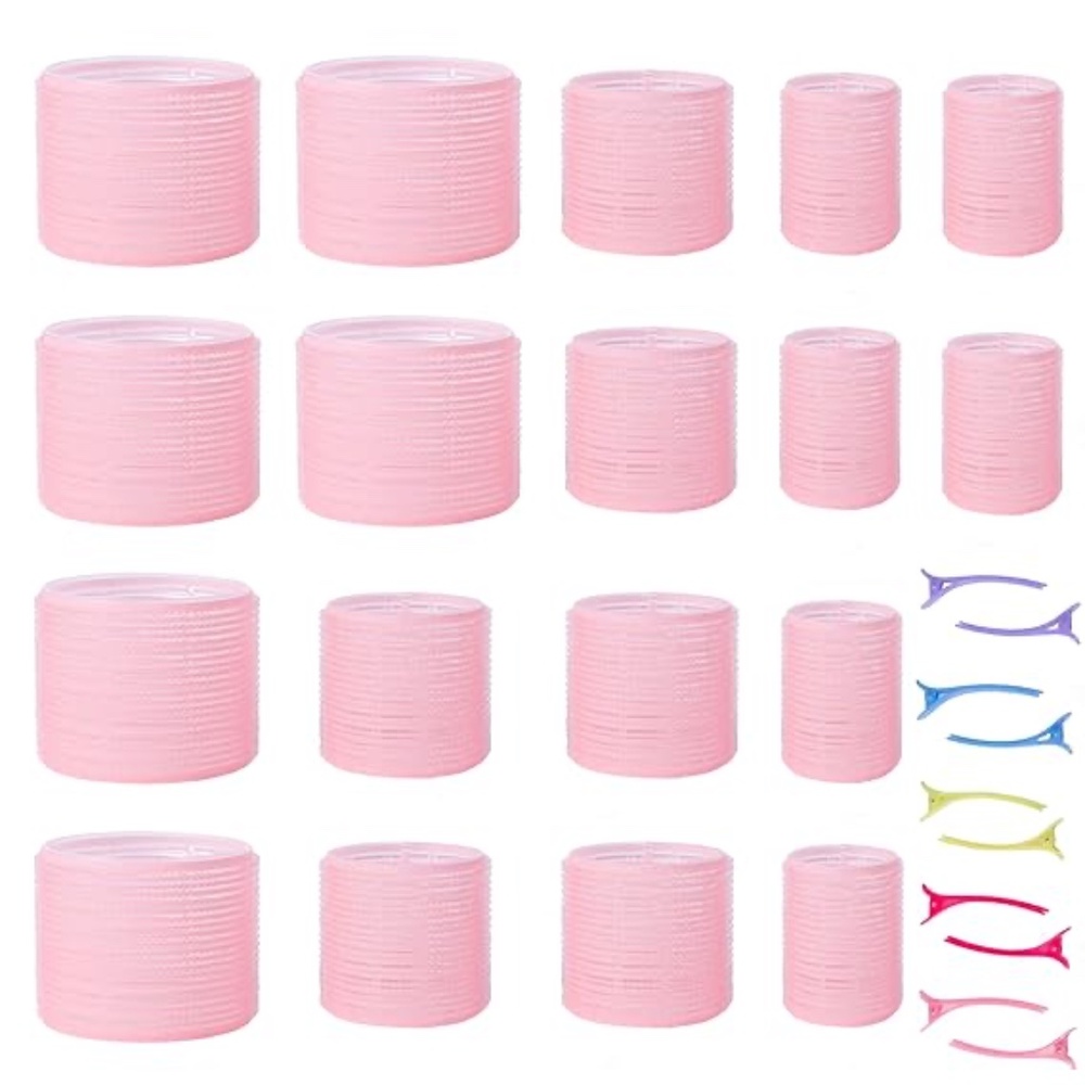 NIB  30 pieces Velcro Curlers pink. 3 Sizes! Includes clips!